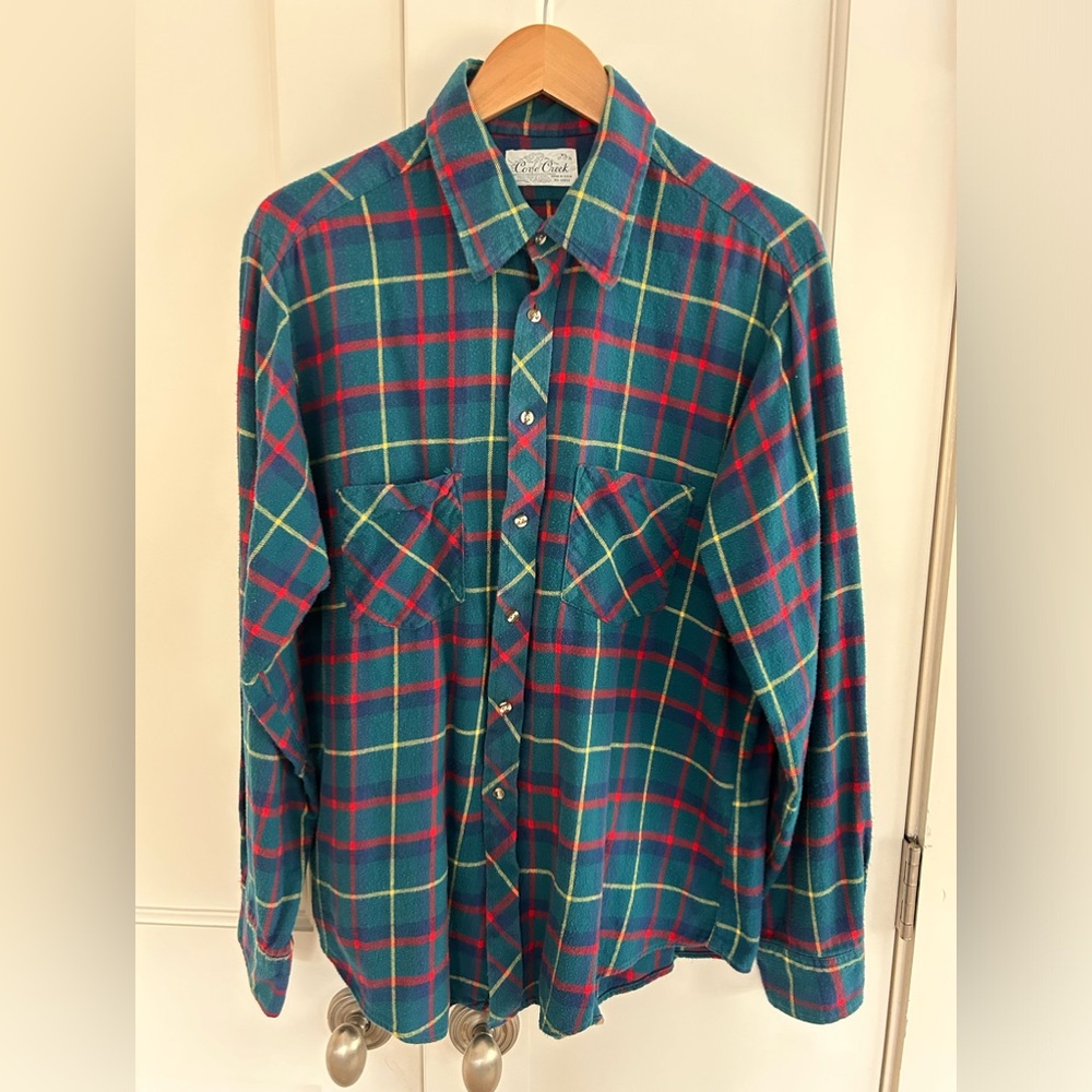 Men’s XL Cove Creek Size 17-17.5 Flannel Long Sleeve Button Down New Condition